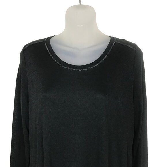 Vince Long Sleeved Semi Sheer Black Crew Neck Size S - Picture 3 of 7